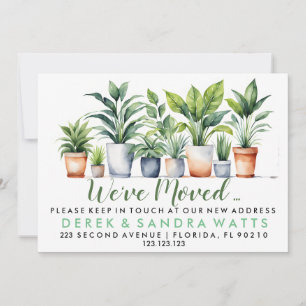 Change of address we've moved plant pots invitation