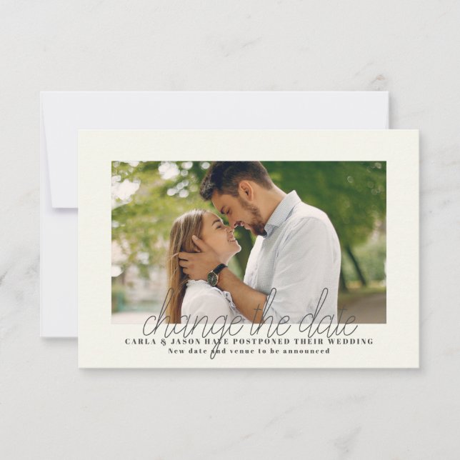 Change of Date Photo Announcement Card (Front)