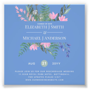 Change of Date Plans Postponement Wildflowers Chic Photo Print