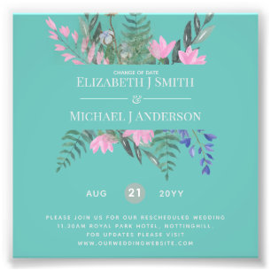 Change of Date Plans Postponement Wildflowers Chic Photo Print