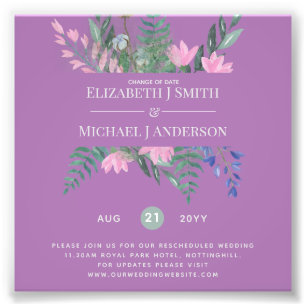 Change of Date Plans Postponement Wildflowers Chic Photo Print
