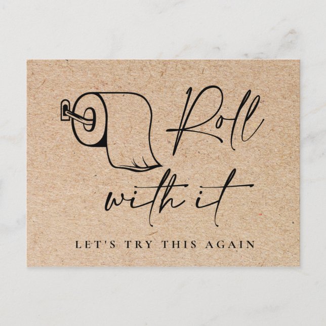 Change of Date Postponed Cancellation Event Postcard (Front)