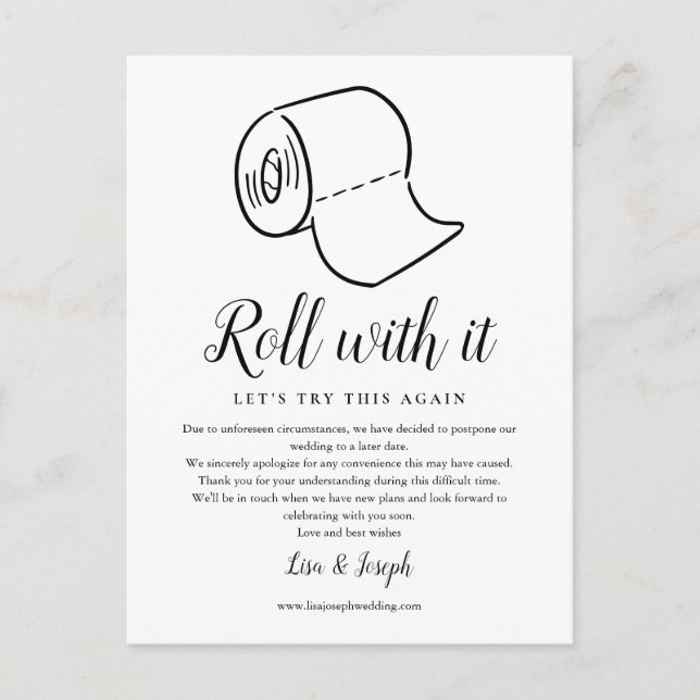 Change of Date Postponed Cancelled Event Photo Postcard (Front)