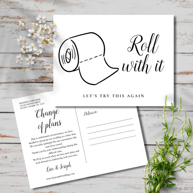 Change of Date Postponed Cancelled Event Postcard (Creator Uploaded)