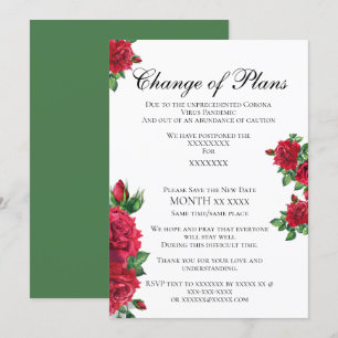 Change of Plans Announcement