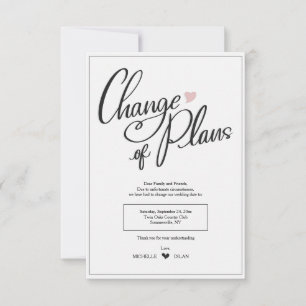 Change of Plans Announcement Card