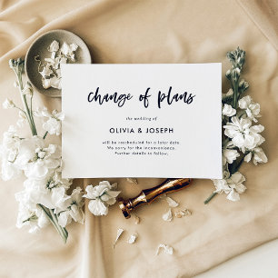 Change of Plans   Black and White Casual Script Announcement