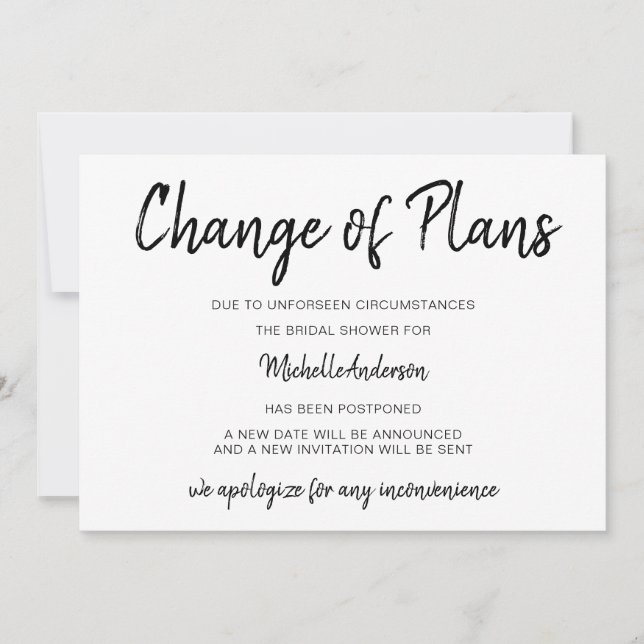 Change of Plans Bridal Shower (Front)