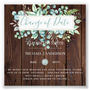 Change of Plans Date Greenery Eucalyptus Event Photo Print