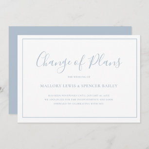 Change of Plans Dusty Blue Wedding Postponement Save The Date