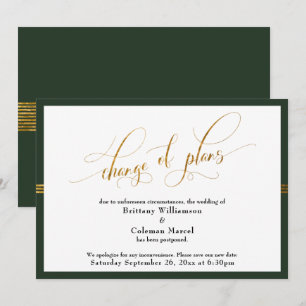 Change of Plans Elegant Green w/ Gold Stripe Card