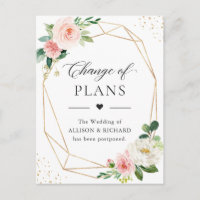 Change of Plans Gold Geometric Blush Pink Floral