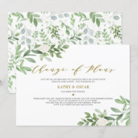 Change of Plans Greenery Wedding Postponement