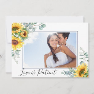 Change of Plans Love is Patient Postponed Wedding Invitation