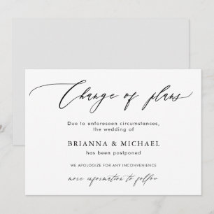 Change of Plans Postponed Wedding Announcement