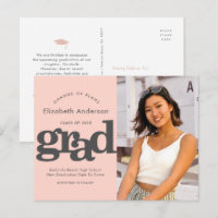 Change plans graduation bold typography blush pink
