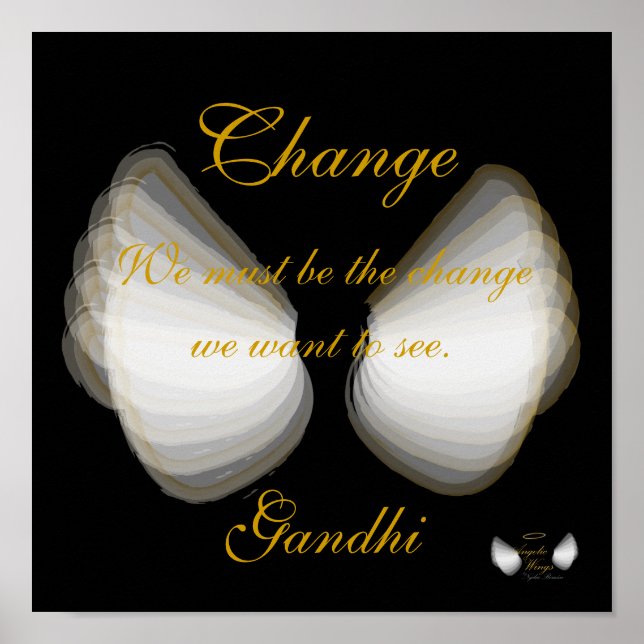 Change, Poster des citations de Gandhi, - Personna (Devant)