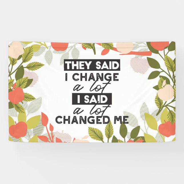Change Quotes with Apple Fruit Tree Pattern Banner (Horizontal)