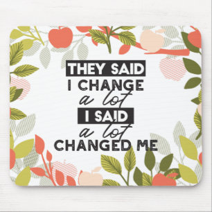 Change Quotes with Apple Fruit Tree Pattern Mouse Pad