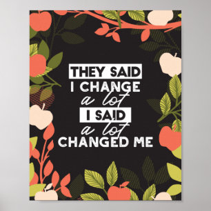 Change Quotes with Apple Fruit Tree Pattern Poster