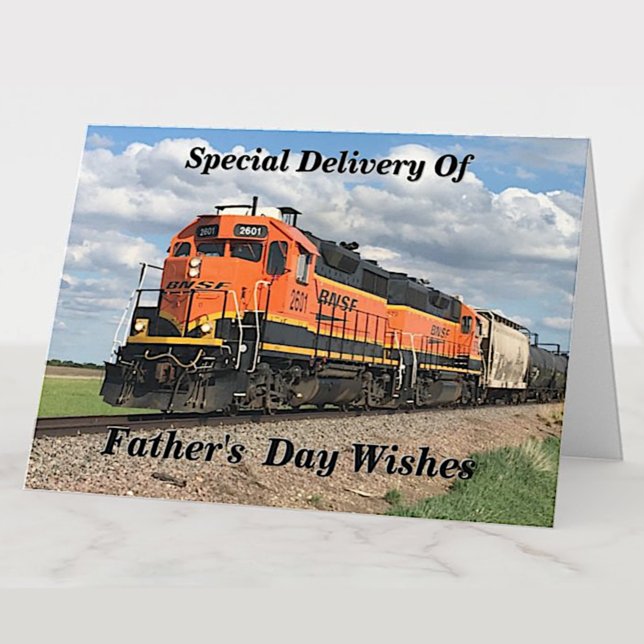 Change Text Add Name Diesel  Train Fathers Day Card (Creator Uploaded)