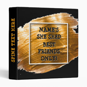 Change Text Add Name She Shed Gold Brush Stroke Binder