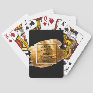Change Text Add Name She Shed Gold Brush Stroke Playing Cards