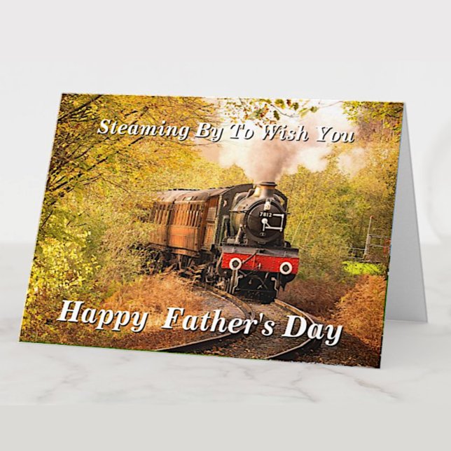 Change Text Add Name Steam Train Fathers Day Card (Creator Uploaded)