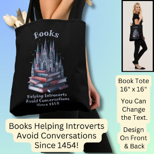 Change Text, Books Helping Introverts Avoid,  Tote Bag