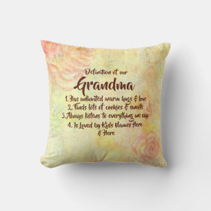 Change Text Definition of our Grandma, Grandmother Throw Pillow