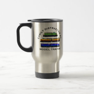 Change Text Easily Distracted Model Trains Diesel Travel Mug