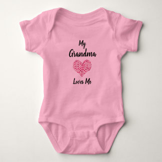 Change Text Grandmother Name My Grandma Loves Me Baby Bodysuit