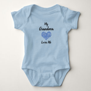 Change Text Grandmother Name My Grandma Loves Me Baby Bodysuit