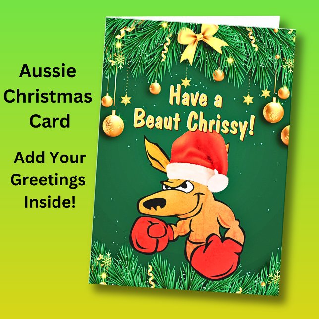 Change Text, Have A Beaut Chrissy, Kangaroo Santa Card (Creator Uploaded)