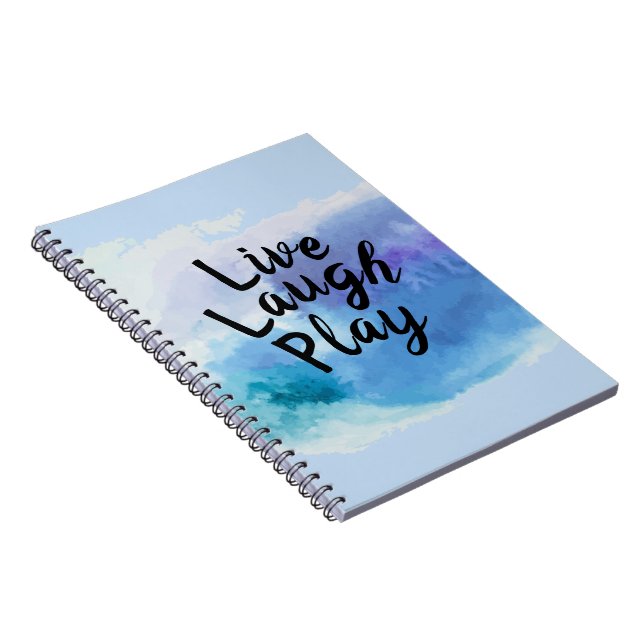 Change Text Live Laugh Play Inspire Motivate Quote Notebook (Right Side)