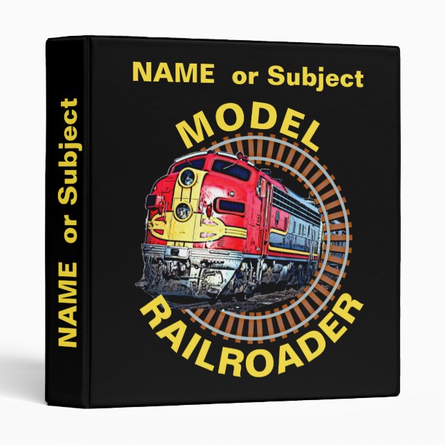 Change Text Model Railroader Red Yellow Diesel     Binder (Front/Spine)