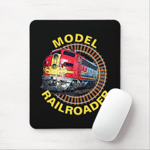 Change Text Model Railroader Red Yellow Diesel Mouse Pad