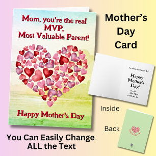 Change Text, Mom, you're the real MVP Card