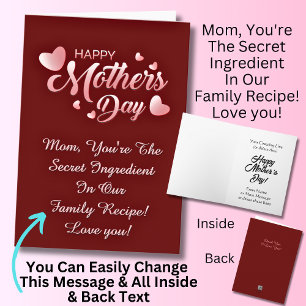 Change Text, Mom, You're The Secret Ingredient Card