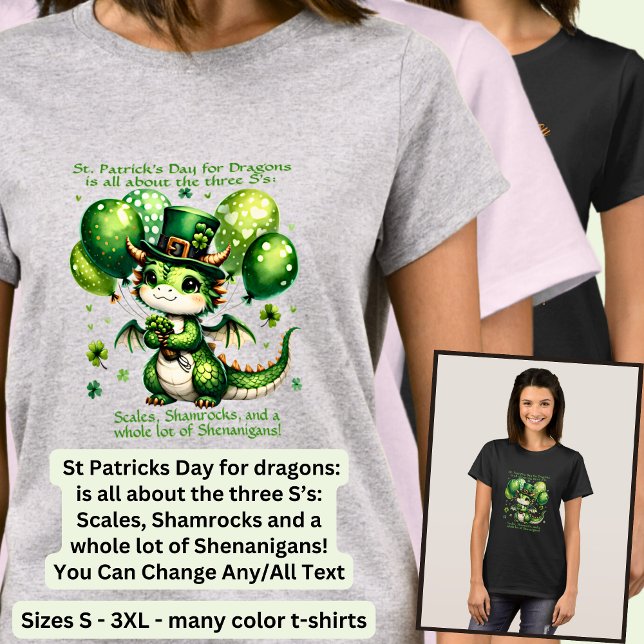 Change Text, St Patricks Day for Dragons Shamrocks T-Shirt (Creator Uploaded)