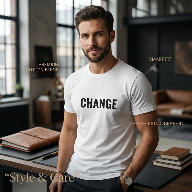 Change Text Statement Tee for Men Customizable (Change Text Statement Tee for Men Customizable)