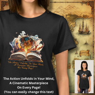 Change Text, The Action Unfolds In Your Mind, Book T-Shirt