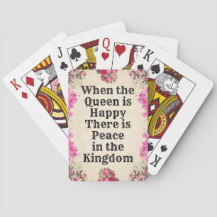 Change Text - When the Queen is Happy - Peace - Playing Cards