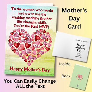 Change Text, who taught me how use washing machine Card