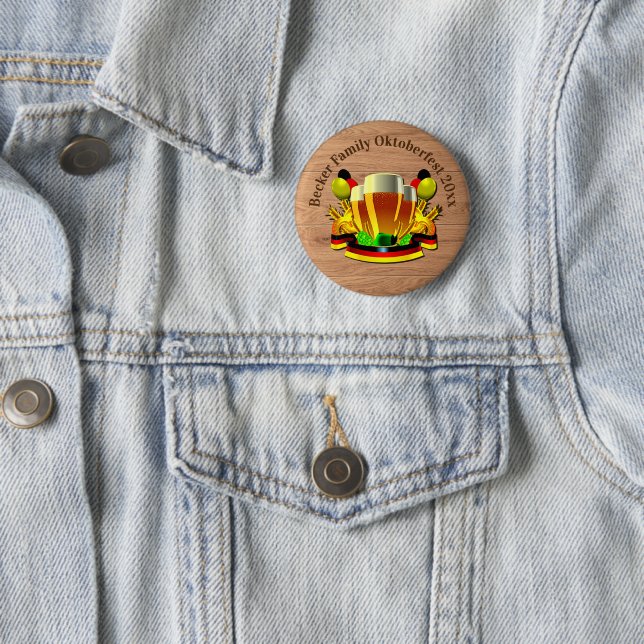 Change Text Year Octoberfest 20xx Beer Glasses   2 Inch Round Button (In Situ)