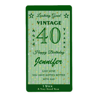 Change the Age Birthday Wine Personalized Green