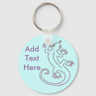 Change the Colour Gecko 2 pink Keychain