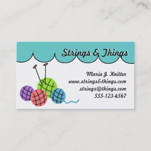 Change the colour - knitting yarn balls business card