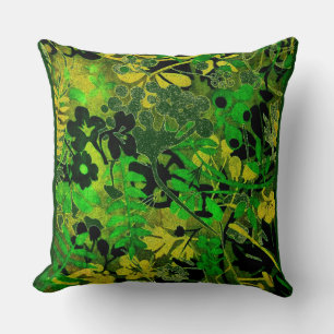 Change the colour Wacky Retro Floral 1 Throw Pillow