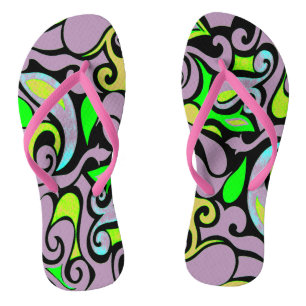 Change the Colour Wacky Retro Swirl :) Flip Flops